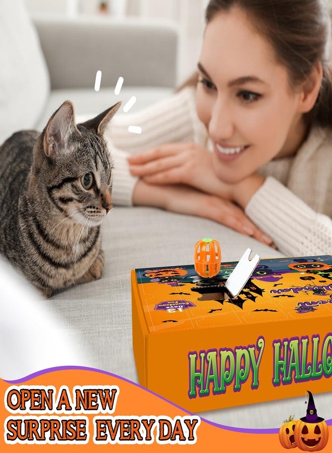 Hallswl Cat Hallowen Advent Calendar 2025,13 Days Cats Toys Countdown Calendar with Bat Feather Wand,Plush Spider,Bell Ball Hallowen Cat Toys for Variety Pack Interactive Play Kitten Gifts(Orange) - Image 4